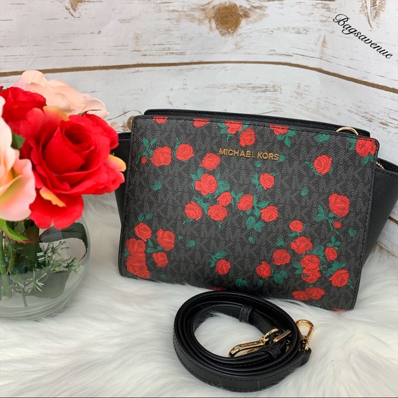 Michael Kors Selma medium messenger black red - Picture 2 of 6